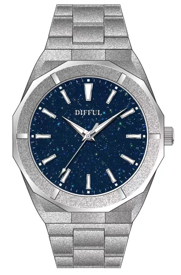 Nuevo reloj de cuarzo de acero inoxidable PR transfronterizo oro acero reloj de arena luz nocturna estrella reloj de hombre literalmente un