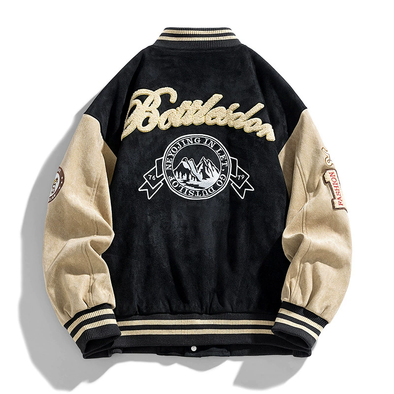 Baseball men's retro jacket, with embroidery