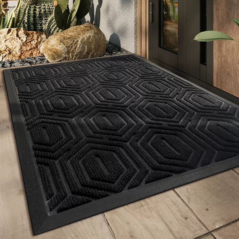大江北欧简约橡胶入户门地垫地毯玄关门口脚垫丙纶刮沙除尘防滑垫