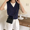 Chain, polyurethane shoulder bag, wallet, fashionable small lipstick, Korean style, Chanel style, chain bag