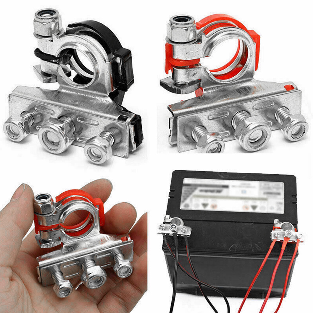 Terminal de la batería conector de hierro galvanizado columna superior abrazadera de la batería de liberación rápida 3-Way conector terminal de la batería