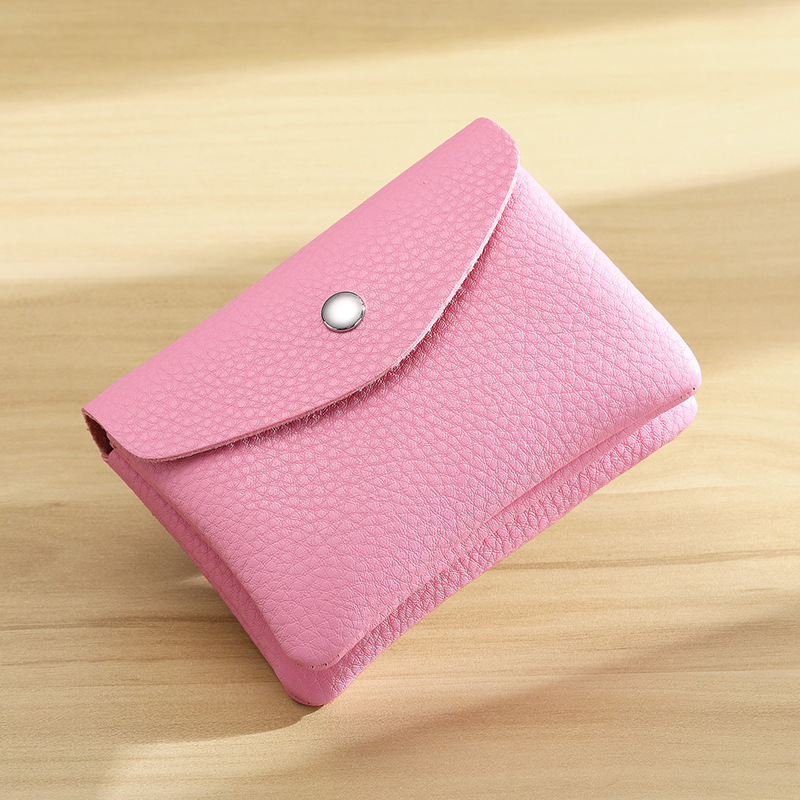 Monedero de cuero suave simple para mujeres, bolso de tarjetas multifuncional para mujeres, gran capacidad para colocar joyerías pequeñas, monedas, bolso de cuero suave