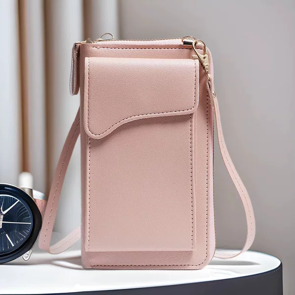 2025 New Fashion Korean Style Shoulder Crossbody Bag Large Capacity Women's Long Wallet Card Holder Solid Color Mobile Phone Bag