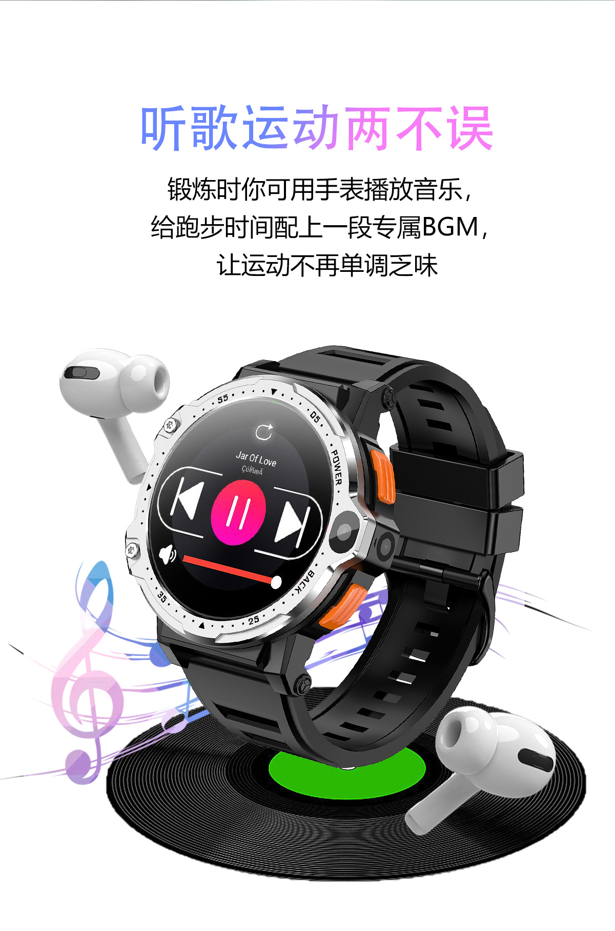 The cross-border PG999 smartwatch features dual cameras, a 1.54-inch large screen, 4G Android, large memory, heart rate, and multiple sports modes undefined