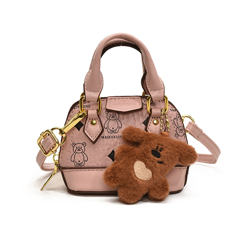 Bolsos coreanos de conchas de niñas impresión de moda lindos bolsos de bebé 2025 nuevos bolsos mini para niños