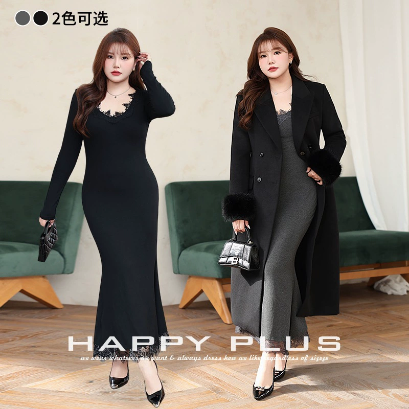 Кружевное осеннее и зимнее платье с ягодицами рыбьего хвоста