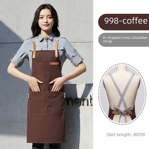 Cross-border e-commerce vest with adjustable PU shoulder straps, stylish baking canvas workwear uniform