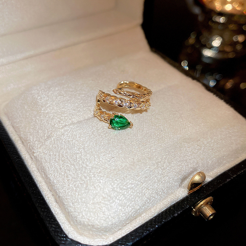No hay agujeros de oreja nicho zircon serpente de tres capas de orejas de orejas chapadas en oro real personalidad temperamento pequeño orejas de alta calidad