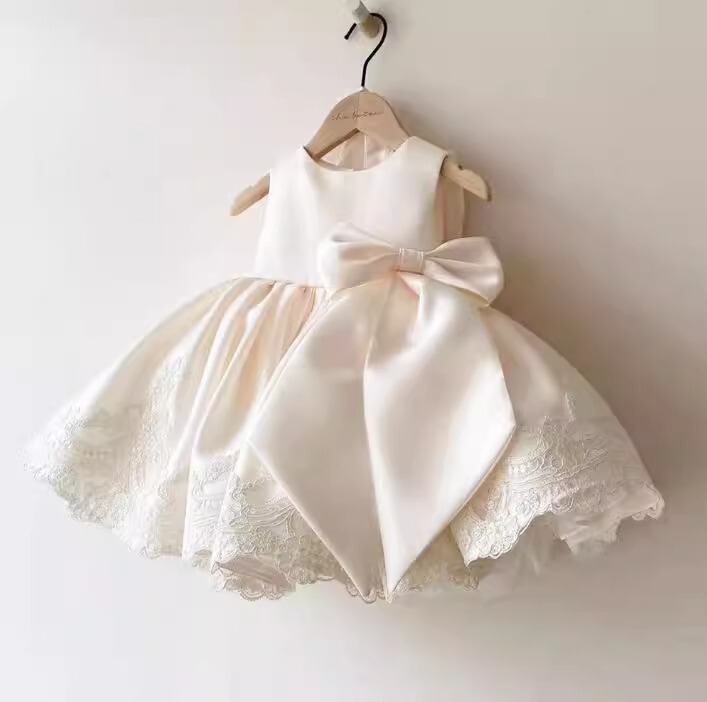 Girls' Dress 2026 New Style Baby Birthday Dress Bow Princess Dress Christmas Children's Piano Dress Spring