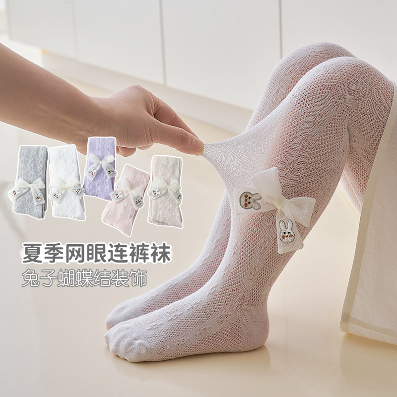 Summer children's tights with bow