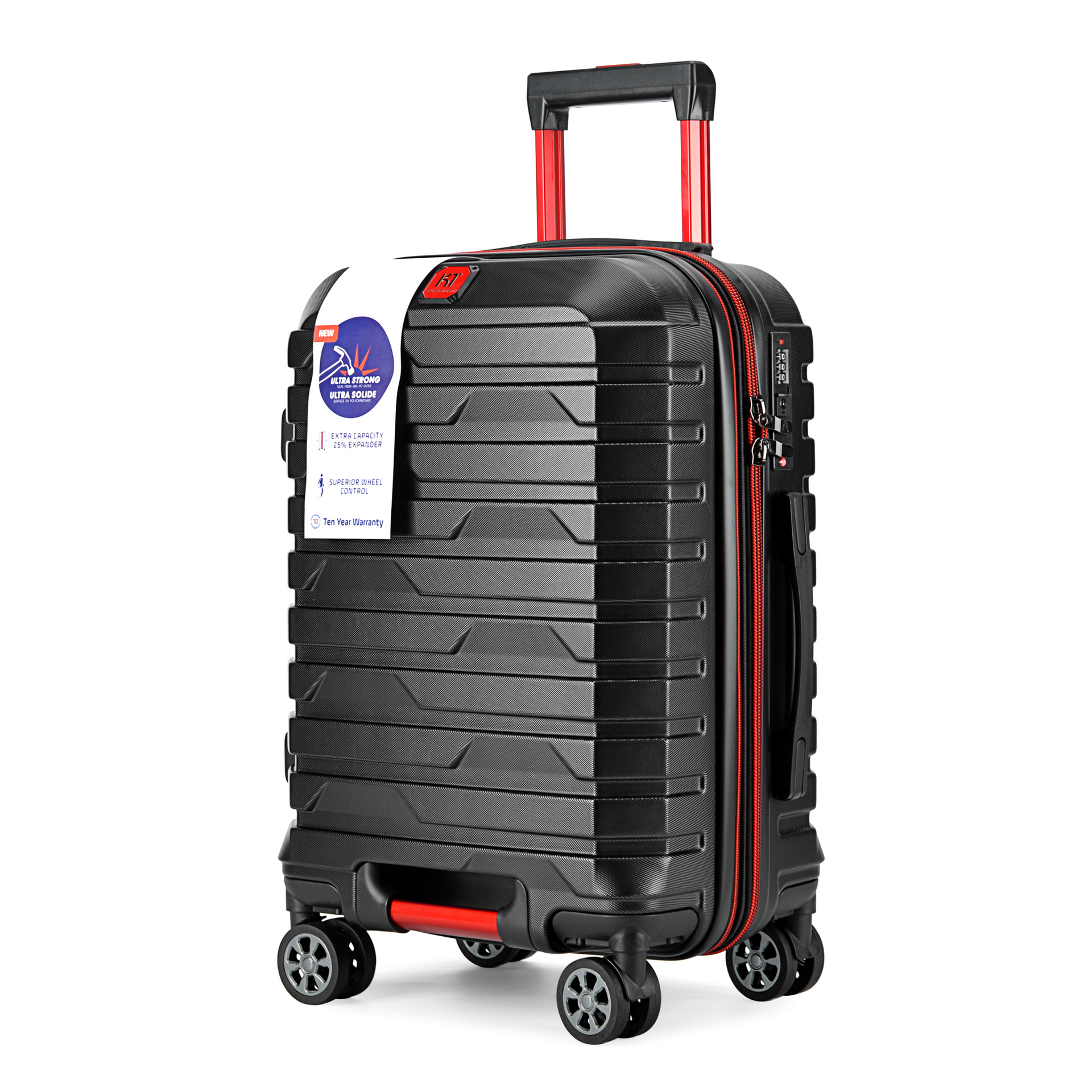 Equipaje con cremallera a prueba de explosiones de stock del fabricante, maleta trolley de expansión telescópica de tres piezas, maleta de embarque de 20 pulgadas