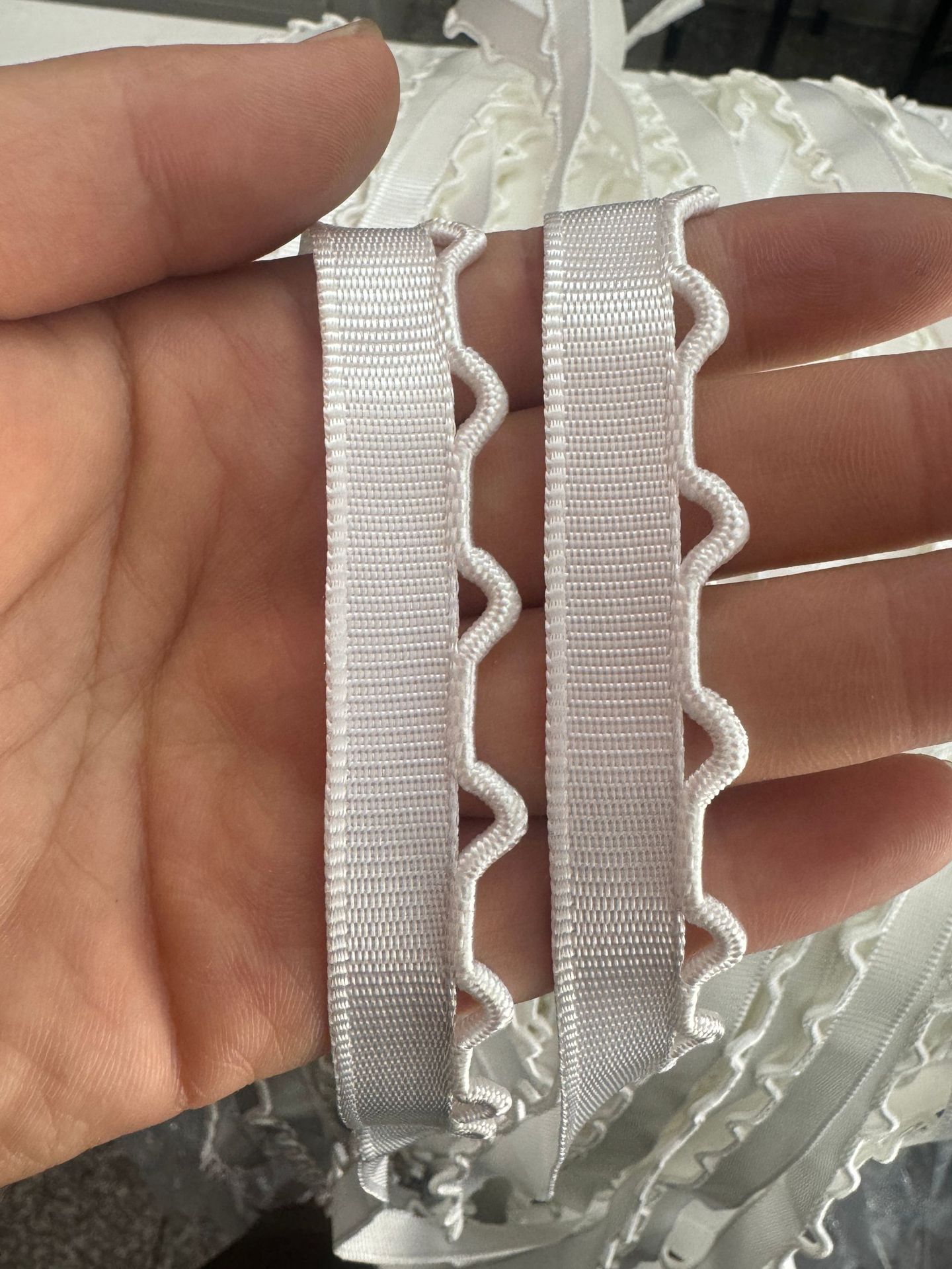 Correas de oreja color blanco y negro 1.2CM de ancho correas de poliéster ropa textil equipaje zapatos sombreros accesorios correas de encaje