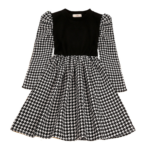 Ladies' Spring Dress, New College Style Children's Skirt, Spring and Autumn Season Striped Long-Sleeve Princess Dress, Foreign Trade Children's Clothing