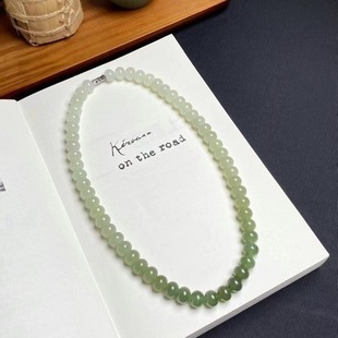 Hetian Jade High Ice Clear Water Abacus Bead Necklace Small Fresh genuine goods Authority Identification Xinjiang Local Straight Hair