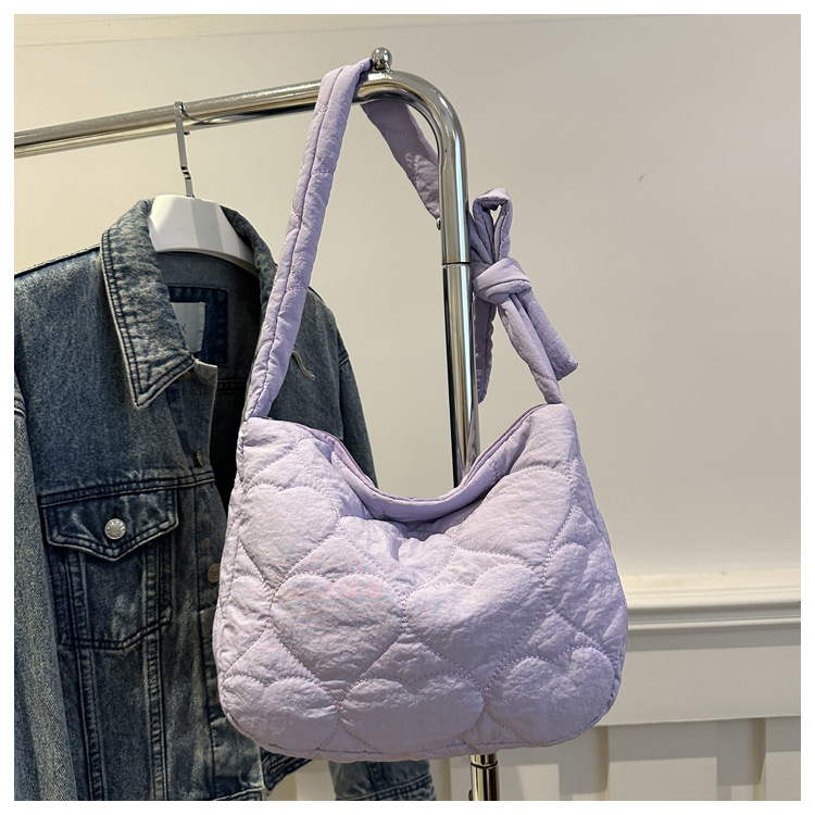 Bolsa de algodón bordada de diamante 2024 otoño y invierno nuevo bolso de bolsas de bolso de hombro casuales bolso de gran capacidad coreano