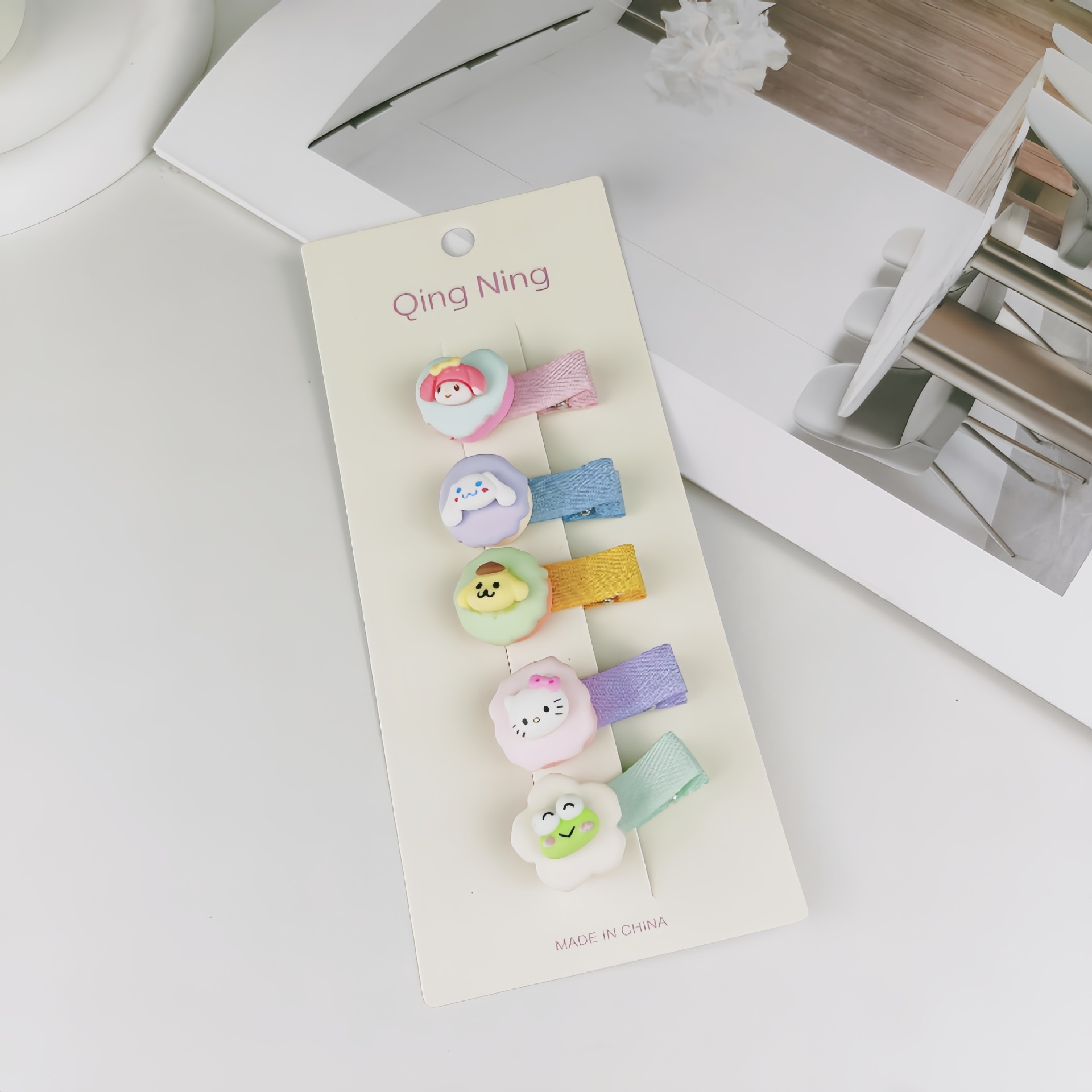 Cutie todo incluido niño cabello clip boquilla de dibujos animados animales frutas flores corbata fijación de bordes clip cabello seguro