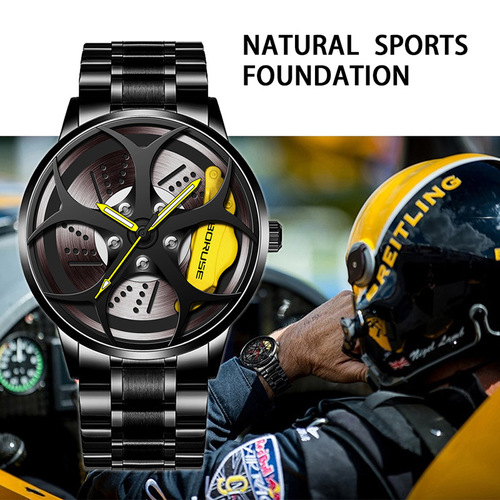 BORUSE cross-border waterproof wheel watch men's stainless steel watch men's fashion luminous watch
