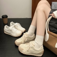 小众复古内增高德训阿甘鞋女2025春秋爆款百搭网面运动休闲小白鞋