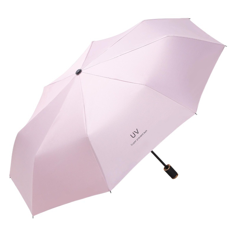 UV Black Sun Umbrella Sunny Rain UV Protection Sunshade Umbrella Women's Three Folding Umbrella Custom Advertising Umbrella Logo