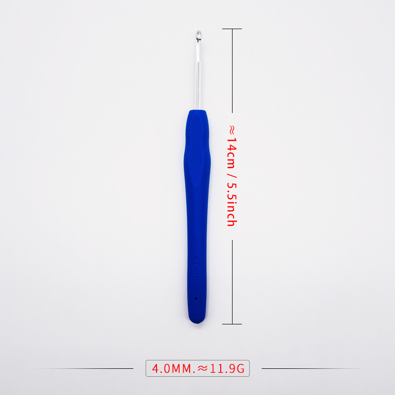 TPR crochet de mango suave, crochet de mango suave sólido, crochet de algodón, crochet de lana, crochet de mango suave de arco iris tejido a mano