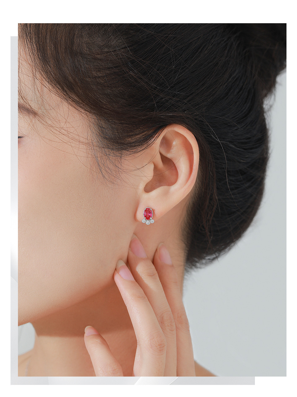 Banquet, Date Occasion 925 Sterling Silver Material S925 Sterling Silver Ruby Small Goldfish Earrings Necklace Female Temperament Wild Design Jewelry Suit