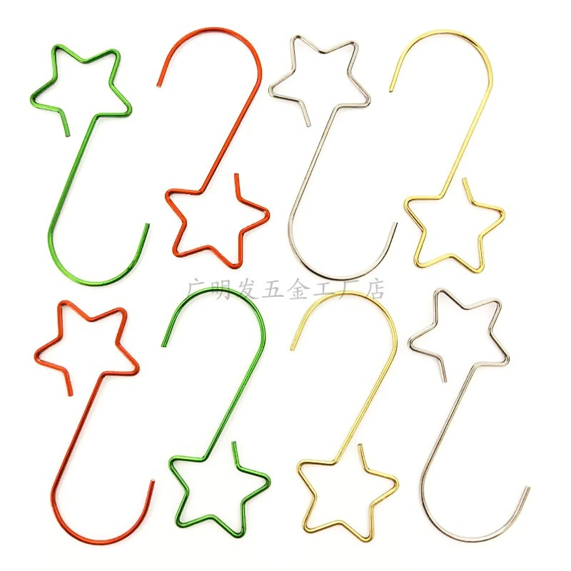 20 упаковок в наличии креативное украшение для рождественской елки в форме звезды S крючок пятиконечная звезда Золотой крючок Красный Рождественский крючок