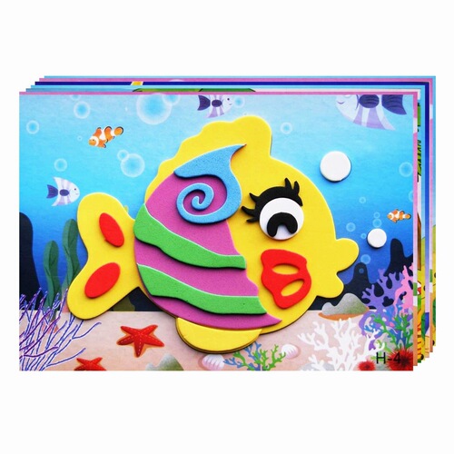 Children's Handicraft 3D Stereo Sticker Kindergarten DIY Making Material Kit Eva Cartoon Sticker Brainy Toy