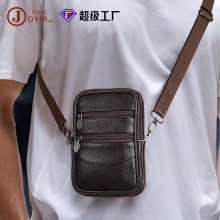 跑量款真皮斜挎包单肩包迷你竖款手机包男包多功能休闲穿皮带腰包