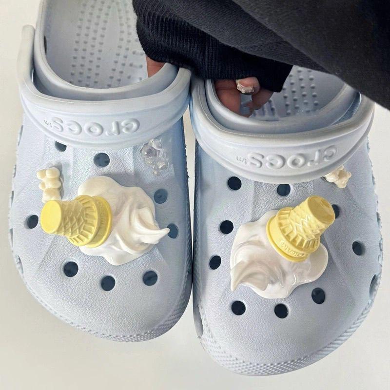 Cross-border ice cream cone creative cute hole shoes shoe buckle diy detachable upper decorative buckle diy