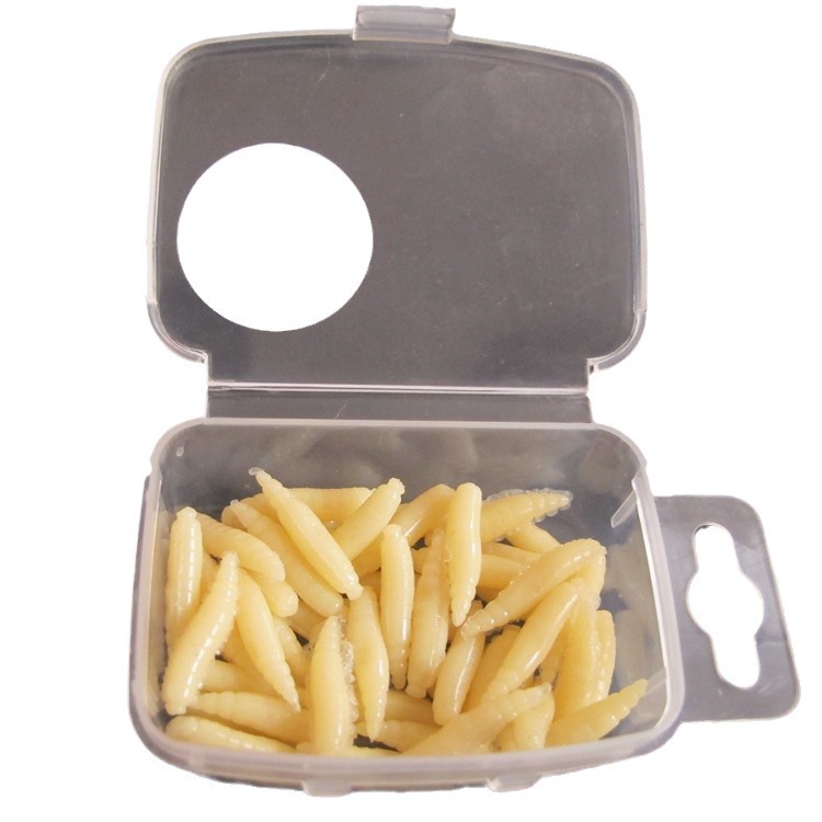 Transfronteriza Pisces gusano mosca pan gusano cebo falso suave gusano cebo suave luya luminosa imitación cebo artificial 50 piezas/bolsa