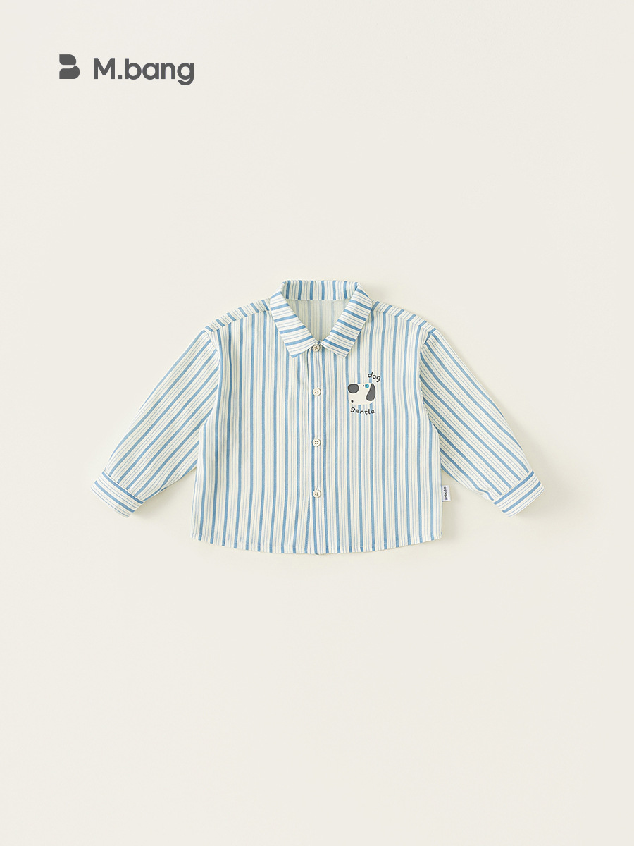 Youbao ropa para niños 2025 primavera para niños camisa coreana estilo occidental camisa suelta casual para niños a rayas tops de todo fósforo