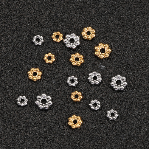 Stainless steel 18k gold color-changing snowflake spacer beads DIY handmade jewelry accessories bracelet spacer beads spacers beads materials