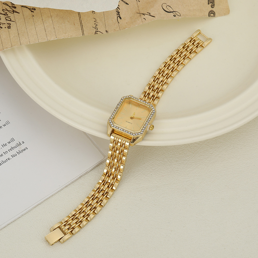 (Wholesale), fashionable elegant steel belt, square quartz watches, quartz watch, European style, light luxury style, bright catchy style 2