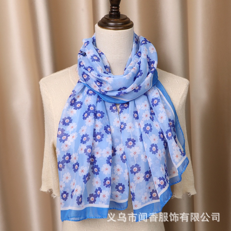 Elegant shiffon light and thin breathable scarf