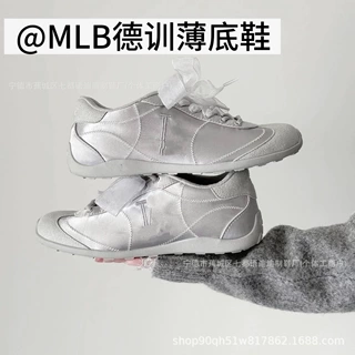 莆田纯原mlb缎面德训鞋芭蕾风刺绣仙风少女薄底鞋女款韩式lns风鞋