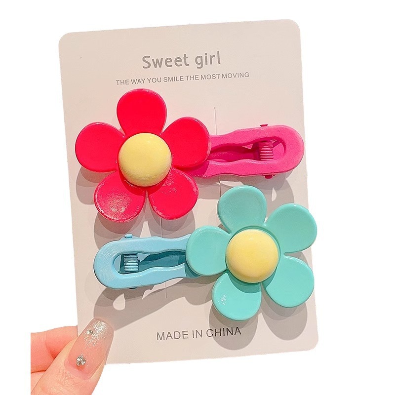 Hermosas flores para el cabello para niños coloridos dulces pinzas de cabello laterales pinzas de frangeas niñas pinzas de cabello trituradas adornamientos para el cabello