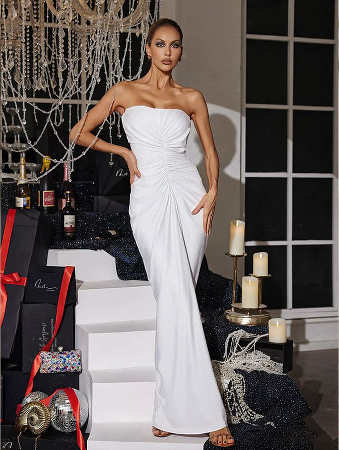 Comercio electrónico transfronterizo importación y exportación de nuevos vestidos europeos y estadounidenses PARTY vestidos de banquete de mujeres de alto nivel vestidos de pecho abierto