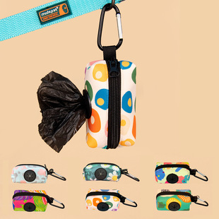 New pet garbage bag dispenser storage bag two-piece spring and summer outdoor dog walking fashion portable dog poop bag