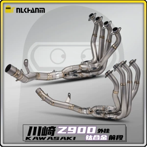 Kawasaki Z900 17-23 motosiklet modifikasiya edilmiş qaz borusu, titan ərintisi ön hissə