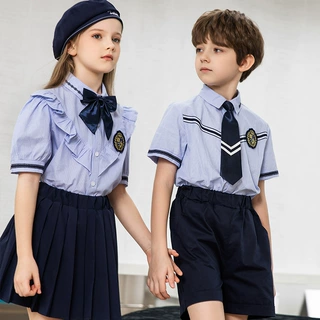 2023幼儿园园服夏装小学生校服套装班服夏季学院拍摄英伦风毕业服