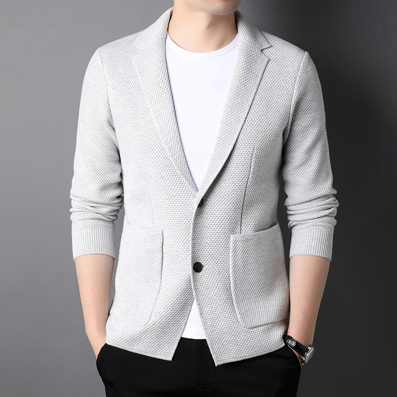 2026 Spring New Men's Wool Cardigan Casual Suit Collar Jacket Men's Outerwear Direct Sales 2026 Spring New Men's Wool Cardigan Casual Suit Collar Jacket Men's Outerwear Direct Sales
