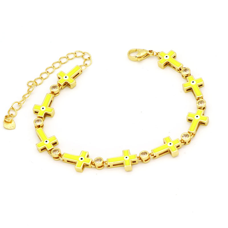 Fashion Devilu0027S Eye Copper Inlay Zircon Bracelets 1 Piece