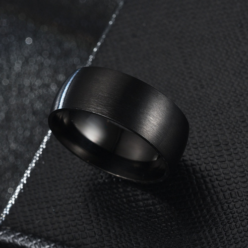 Daihao 8mm inner and outer ball matte black men's ring, trendy men's personalized black ring, glossy ring