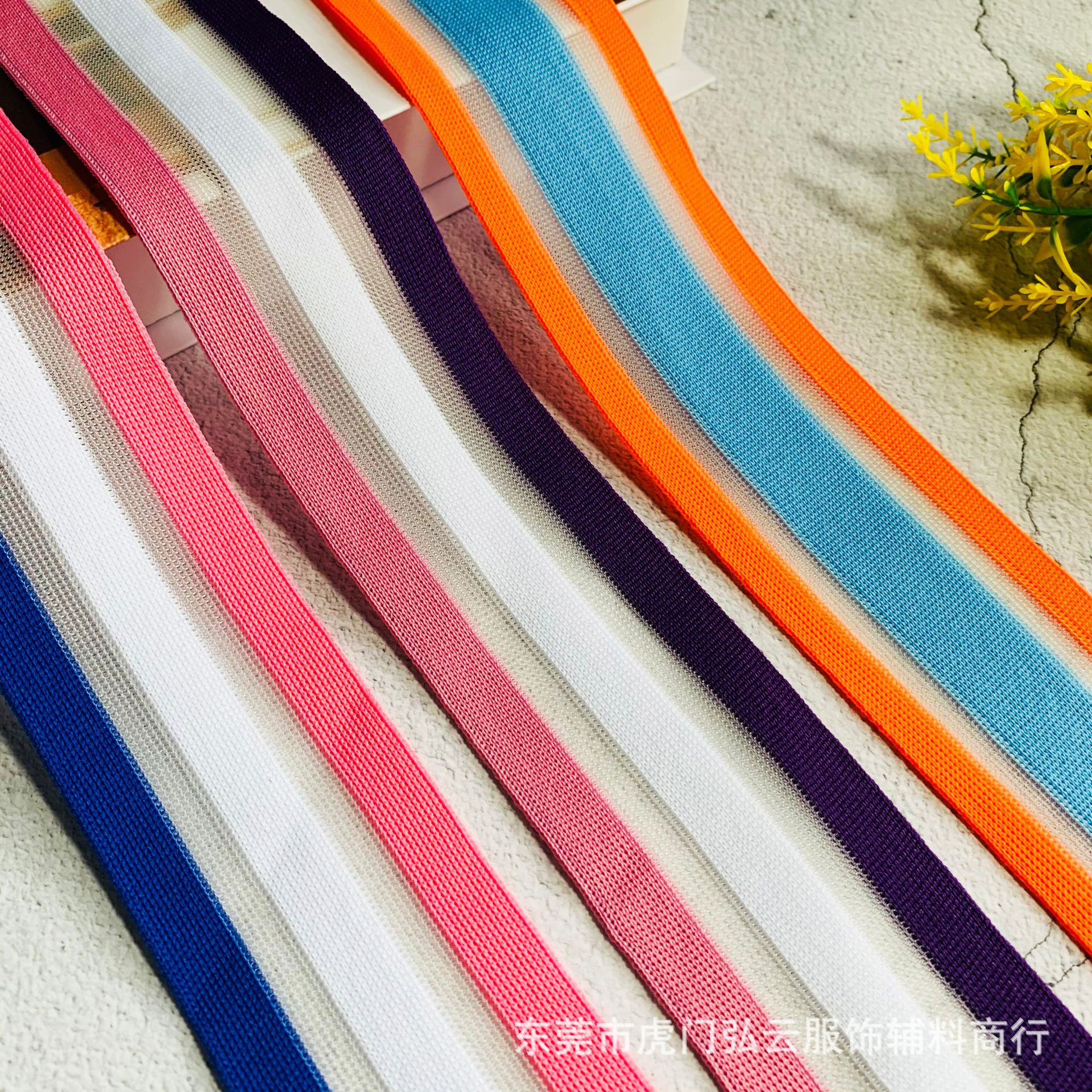 新款5cm三色条纹间色织带运动裤织带滚边条网眼布针织带服装辅料