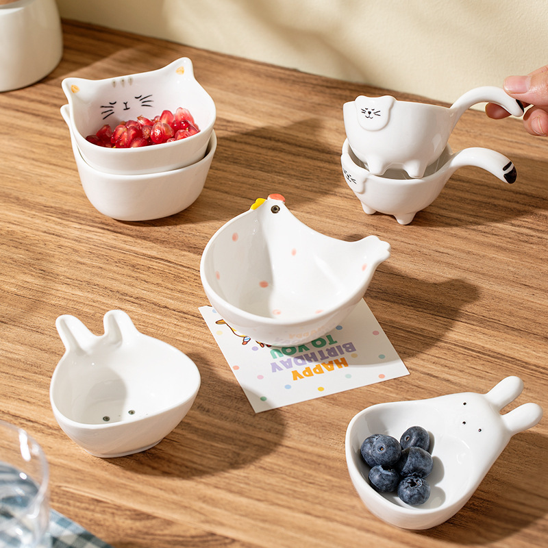 Ceramic Small Dish for Home Use, Creative Soy Sauce Dish, Restaurant and Hotel Commercial Seasoning Dish, Condiment Dish, Vinegar Dish with Vinegar Dish