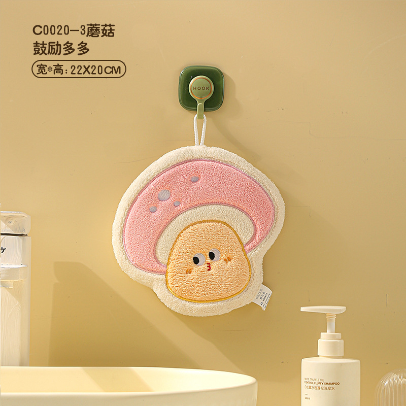 手ぬぐいアニメ野菜掛けの手ぬぐいは、サンゴのベルベットを厚くしてかわいい吸水速乾タオルで手を拭く|undefined