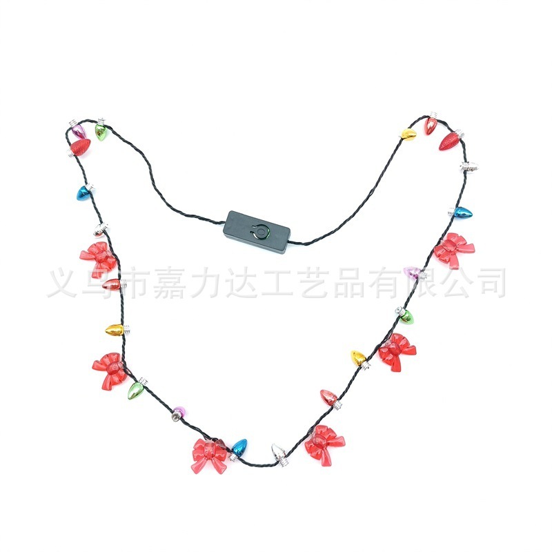 2025 新しい LED 発光ネックレスクリスマス装飾品 LED ライトフラッシュ小さなイチゴ電球ネックレスビーズチェーン|undefined