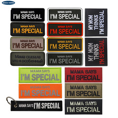 Overseas customers accessories cloth patch mom said me special embroidered Velcro armband reflective luminous backpack patch