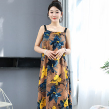 海边度假连衣裙夏装新款女气质显瘦纯欲风小清新A字长裙无袖吊带