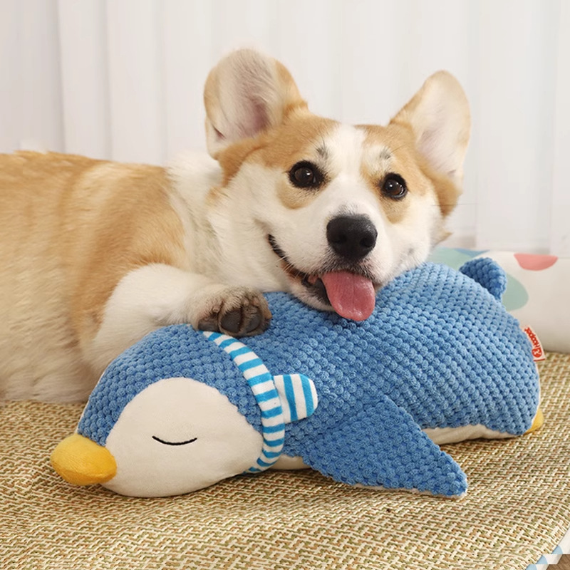 Muñecas para dormir con mascotas, pingüinos, juguetes para perros, papel de sonido, cachorros, cachorros, perros grandes, rechinar los dientes, artefactos para aliviar el aburrimiento